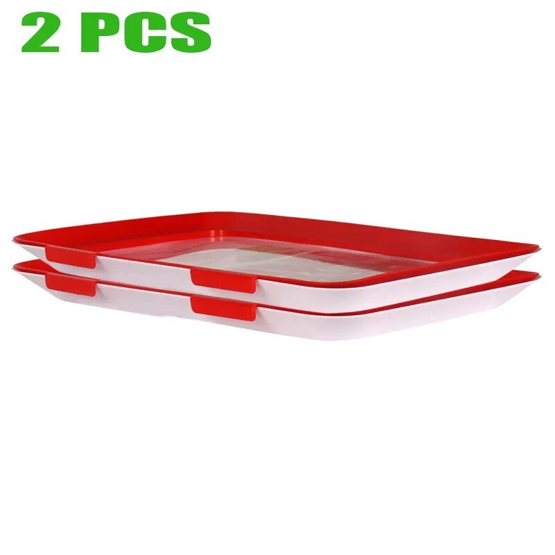 2Pcs Reusable Stackable Food Preservation Tray Food Grade Food Storage  Container