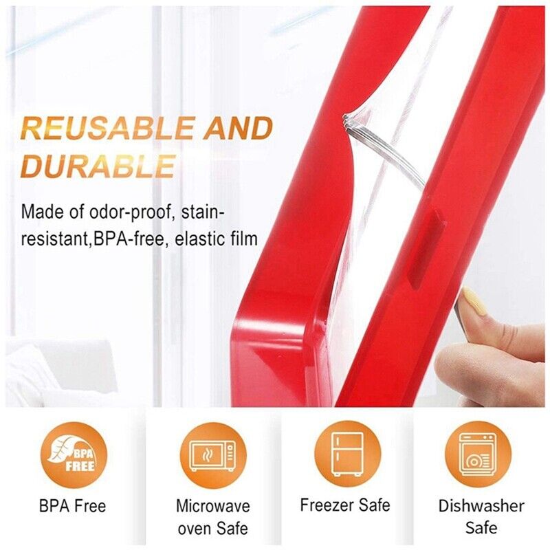 Creative Preservation Tray Food Plastic Preservation Tray,Kitchen Tools  Seal Storage Container,Magic Elastic Film Buckle Vacuum Seal Keeps Food